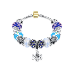 Royal Blue Star of David Pandora Inspired Bracelet Made with Swarovski Elements